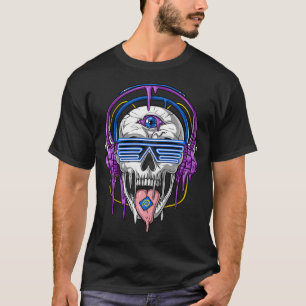 Camiseta Psytrance Cráneo Psicodélico