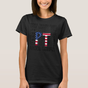 Camiseta PT Fisioterapeuta Bandera Estadounidense Patriótic