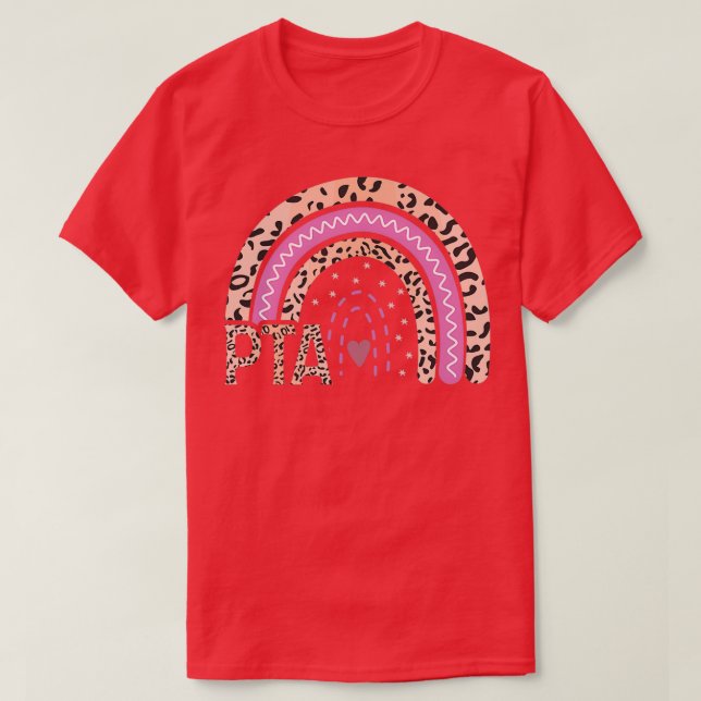 Camiseta PTA Leopard Rainbow Physical Therapist Assistant R (Diseño del anverso)