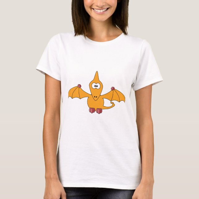 Camiseta Pterodactyl del dibujo animado (amarillo) (Anverso)