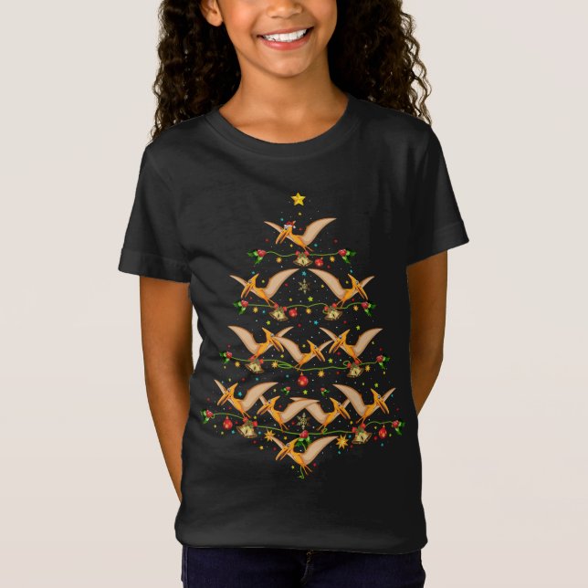 Camiseta Pterodactyl Xmas Tree Gift Santa Hat Pterodactyl C (Anverso)