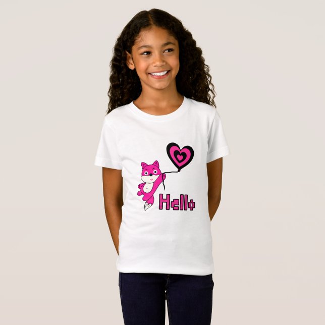Camiseta Pteroplo rosa con corazón (Anverso completo)