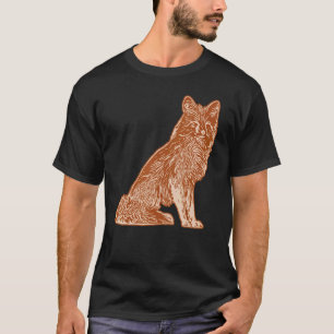Camiseta Pterozoide silvestre rojo depredador con zorro 6