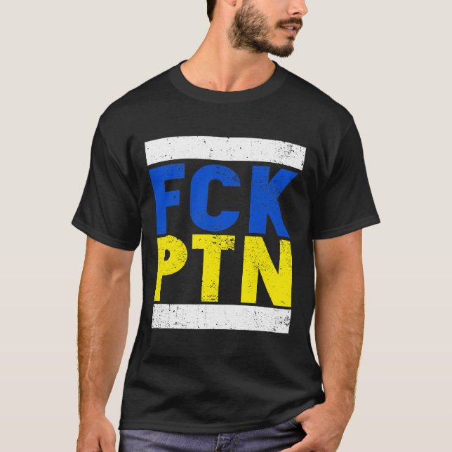 Camiseta Ptn De Fck, estoy con Ucrania, Bandera Ucraniana (Anverso)