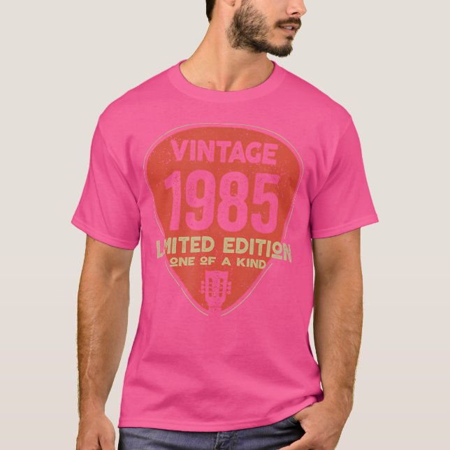 Camiseta Púa de guitarra - Aparato De Cumpleaños De 1985 Pa (Anverso)