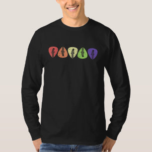 Camiseta Púa de guitarra Colorida Para La Guitarista Retro 