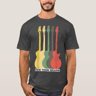 Camiseta Púa de guitarra graciosa tu arma para los guitaris