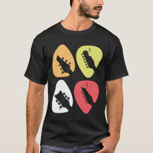Camiseta Púa de guitarra Guitarista Retro Vintage Para Homb