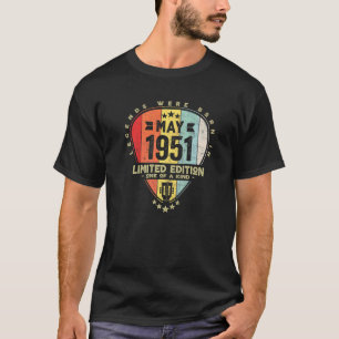 Camiseta Púa de Guitarra Leyendas Nacieron En Mayo 1951 Gu