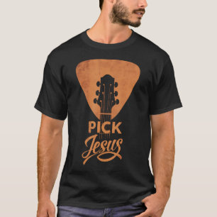 Camiseta Púa de Guitarra Música Cristiana Elige a Jesús