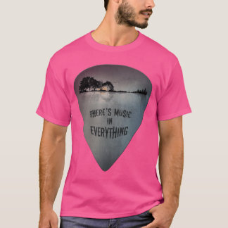Camiseta Púa de guitarra reflejos del lago deteriorados Gui