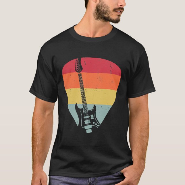 Camiseta Púa de guitarra retro (Anverso)