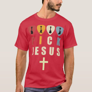 Camiseta Púa de guitarra Retro Jesús Música Guitarista Cris