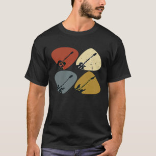 Camiseta Púa de guitarra retro vintage para la música guita