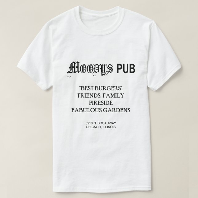 CAMISETA PUB DE MOODY, CHICAGO, IL (Diseño del anverso)