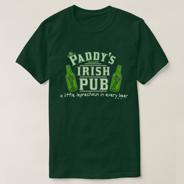 Camiseta Pub del irlandés del Leprechaun de St Patrick (Diseño del anverso)