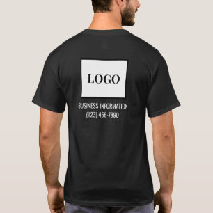 Camiseta Publicidad de información comercial sobre logotipo