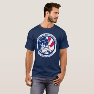 Camiseta Publicidad de Mano de Obra Patriótica Americana Pe