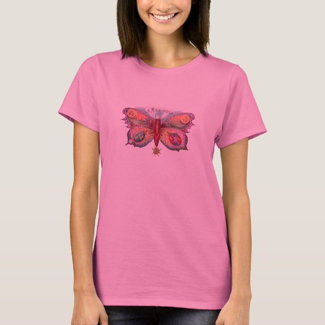 Camiseta Publicidad de pintura de antigüedades de mariposa (Anverso)