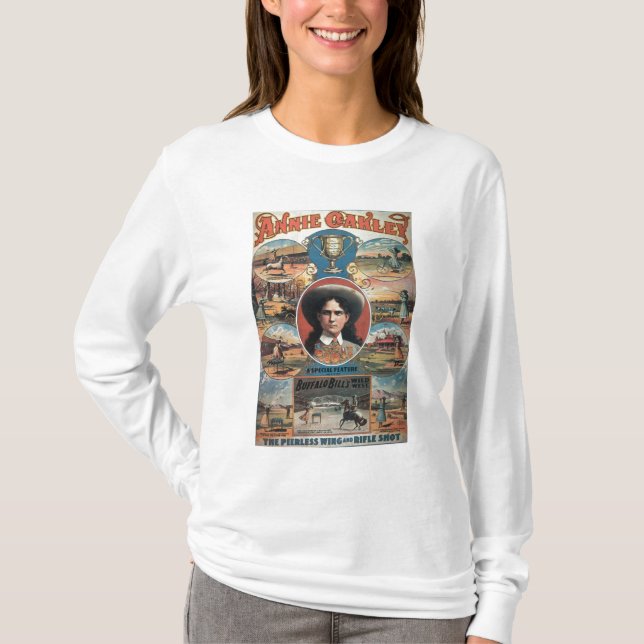 Camiseta Publicidad de poster Annie Oakley que ofrece en (Anverso)