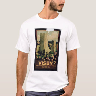 Camiseta Publicidad de poster la ciudad de Visby, Suecia