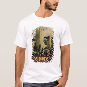 Camiseta Publicidad de poster la ciudad de Visby, Suecia