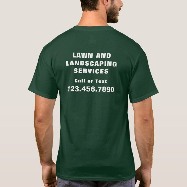 Camiseta Publicidad de servicios de jardinería y paisajismo (Reverso)