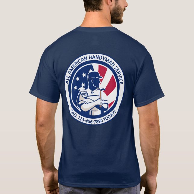 Camiseta Publicidad del personalizar estadounidense patriót (Reverso)