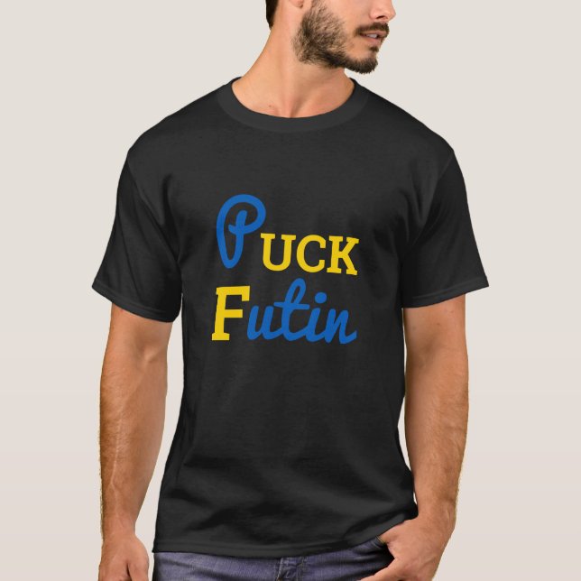 Camiseta Puck Futin Ucrania apoya a patriota ucraniano (Anverso)