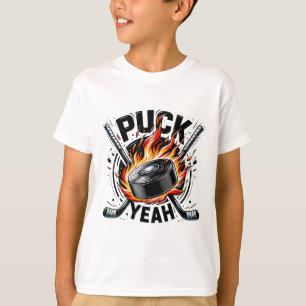 Camiseta Puck Sí Funny Hockey Papá Mamá Jugadores de Hockey