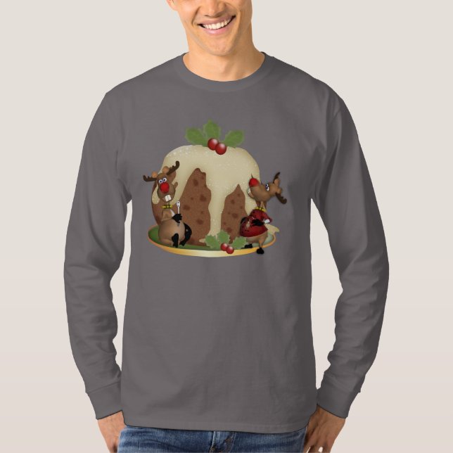 Camiseta Pudín y Reindeeer del navidad del puente de los (Anverso)