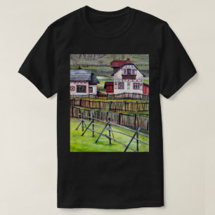 Camiseta Pueblo de Transilvania, pintura de paisajes rumano