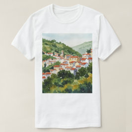 Camiseta Pueblo en una colina verde