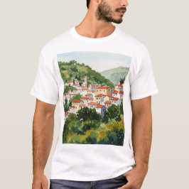 Camiseta Pueblo en una colina verde