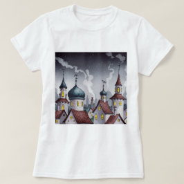 Camiseta Pueblo pintoresco por la noche
