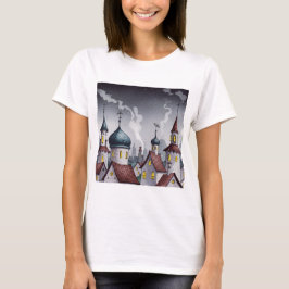 Camiseta Pueblo pintoresco por la noche 