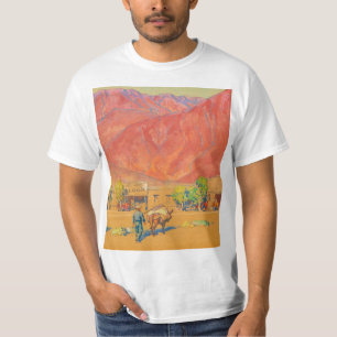 Camiseta Pueblo y acantilados por Maynard Dixon