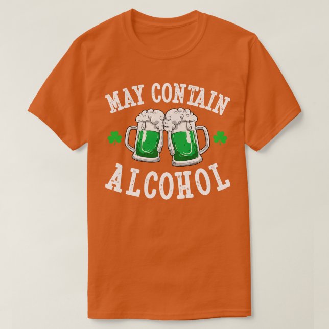 Camiseta Puede contener bebidas alcohólicas Día de beber pa (Diseño del anverso)