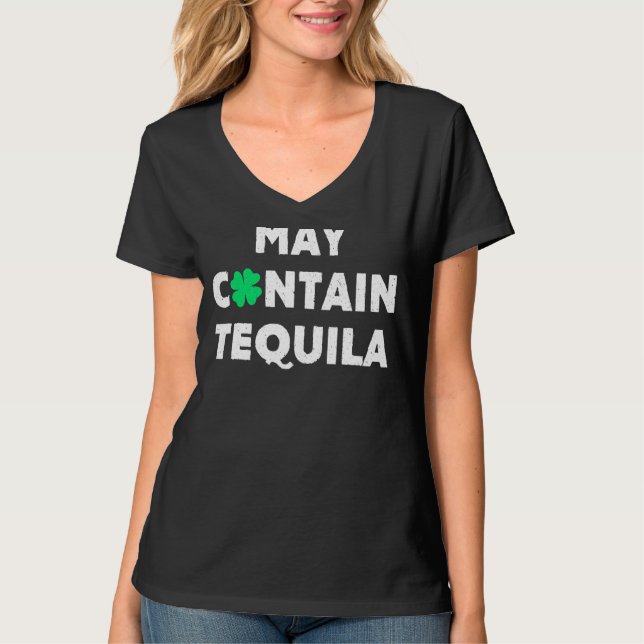 Camiseta Puede contener Tequila Irish Whiskey Bebe (Anverso)