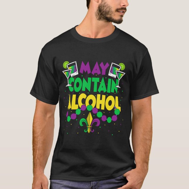 Camiseta Puede contener un traje de alcohol Mardi Gras Fies (Anverso)