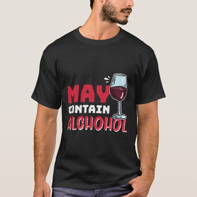 Camiseta Puede Contener Vino Beber Alcohol 28 (Anverso)