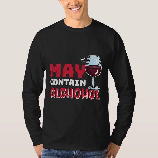 Camiseta Puede Contener Vino Beber Alcohol 28 (Anverso)