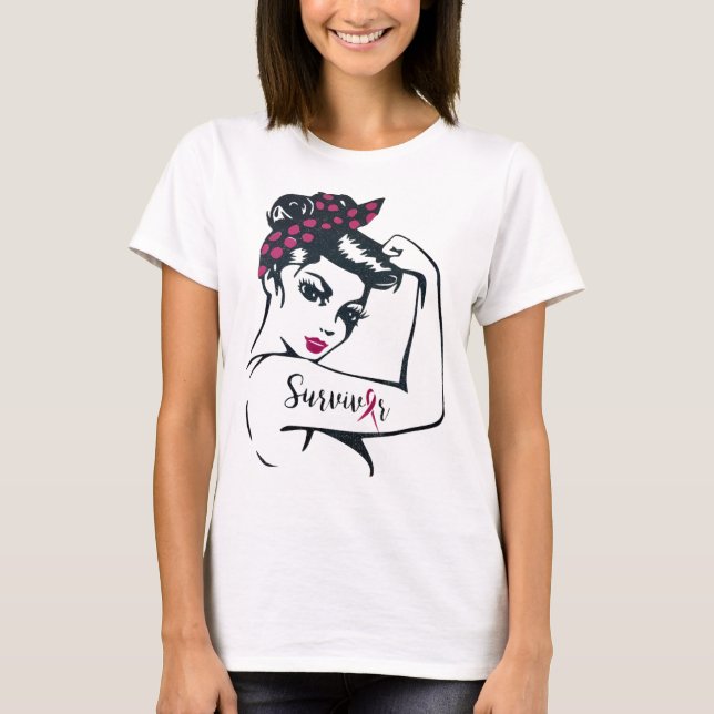 Camiseta Puede curar a Rosie Riveter, una sobreviviente de  (Anverso)