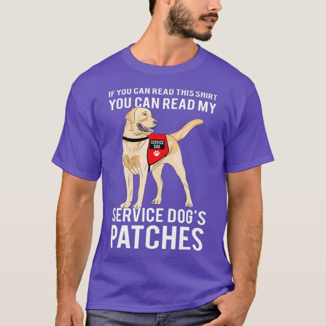 Camiseta Puede Leer Mis Parches De Perros De Servicio (Anverso)