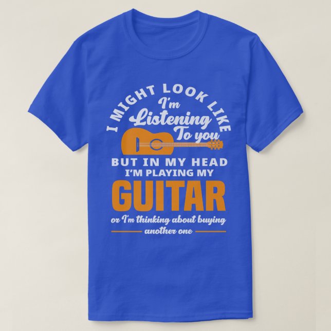 Camiseta Puede Parecer Que Escucho Guitari (Diseño del anverso)
