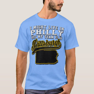 Camiseta Puede que viva en Philly pero mi equipo está en Pi