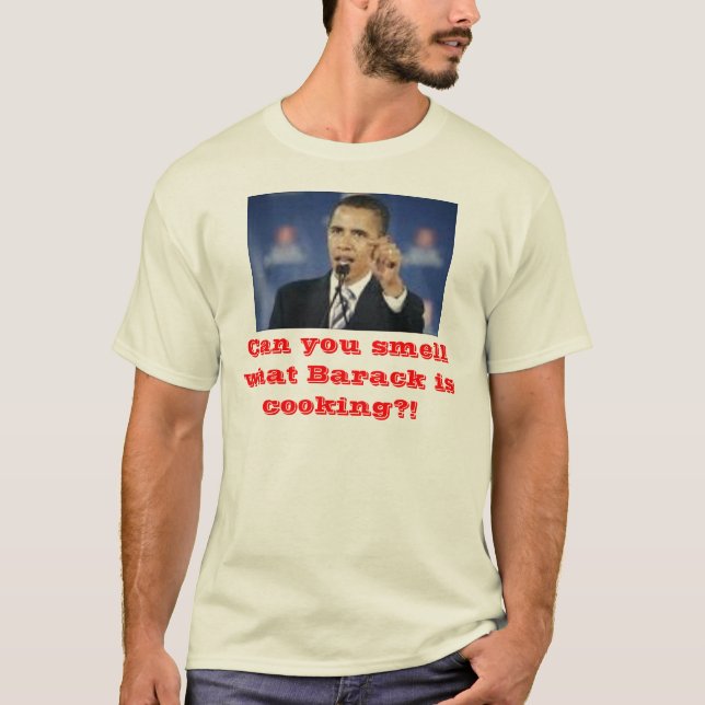 Camiseta ¡Puede usted oler qué Barack está cocinando?! (Anverso)