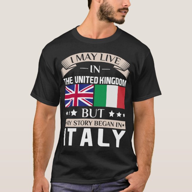 Camiseta Puede vivir en historia BRITÁNICA comenzó en (Anverso)