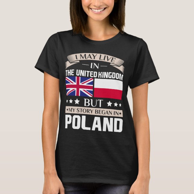 Camiseta Puede vivir en historia BRITÁNICA comenzó en (Anverso)