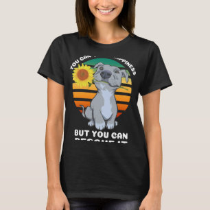 Camiseta Puedes Comprar Felicidad Pitbull Rescue Dog Sunflo